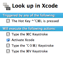 Look up in xcode